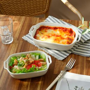 타원 오븐 그라탕접시 플레이팅 라자냐 그릇 접시 양손핸들 3사이즈