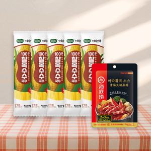 100% 찰옥수수국수 100g*5봉 X 하이디라오 마라 훠궈소스110g
