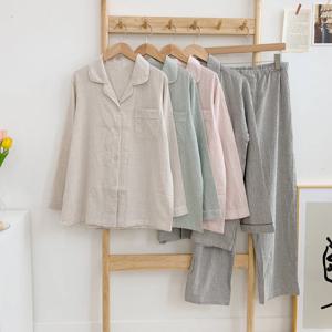 감성 체크 커플잠옷 워싱 순면 홈웨어 빅사이즈 파자마세트 4color 2size