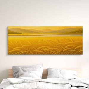 풍수 아트 풍경 대형 그림 거실 현관 인테리어 황금보리밭 와이드 캔버스 액자 _3종