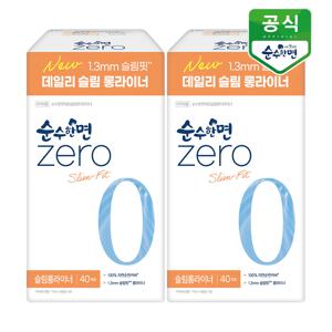 순수한면 생리대 제로 슬림롱 팬티라이너 40P x 2팩