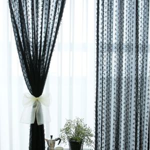 국내 맞춤 제작 러블리 리본 차르르 도톰 거실 나비주름 빈티지 쉬폰커튼 2컬러