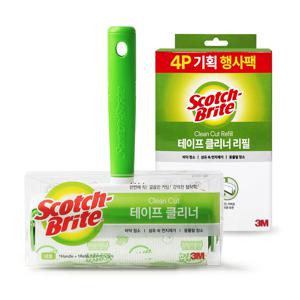 3M 스카치브라이트 테이프 클리너 본체 대형 + 리필 대형 4개입