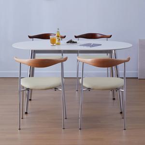 스칸디 멜로우 크롬 1200/1400 4인 포세린 통 세라믹 식탁세트 2colors