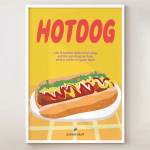 핫도그 그림 카페 포스터 음식 빵 식당 인테리어 액자