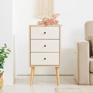 우디 3서랍 높은협탁 사이드테이블  3colors