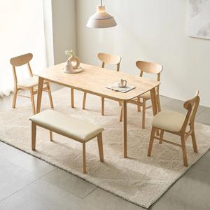 데니스 내추럴 6인 식탁세트(의자4벤치1)