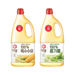 백설 콩기름 1800ml x1개+옥수수유 1800ml x1개