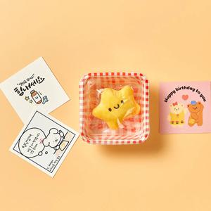 트윙클 인형키링 노랑별+메세지카드+체크박스 가방꾸미기 친구 커플템