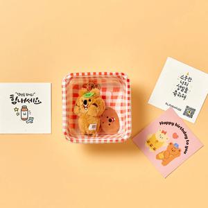 행운 인형 키링 나뭇잎쿼카+메세지카드+체크박스