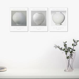 2224김운-달항아리-3개세트 /캔버스천 폼보드액자 우드노프레임 복 돈들어오는 풍수그람