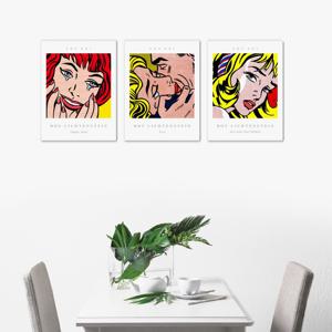 2228로이 리히텐슈타인-행복한눈물-3개세트 /캔버스천 폼보드액자 우드노프레임 팝아트