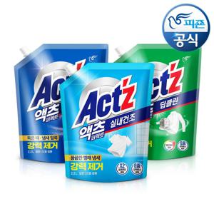 액츠 퍼팩트 3종 (딥클린,실내건조,베이킹소다) 리필 2.2Lx2개+1개더 P(총6.6L)