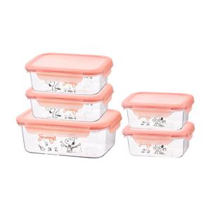 락앤락x스누피 밀폐용기 직사각 5P세트