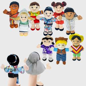 어린이집 다문화 헝겊 손인형 6종세트 인형극 유치원 상황극 역할놀이