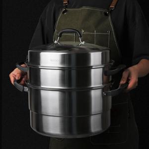 2단 스텐찜기 인덕션 곰솥 만두 대게 찐빵 대용량 찜냄비 28cm 30cm 32cm