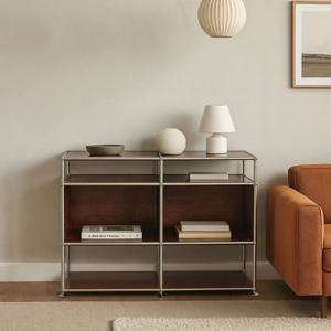 자작 원목 확장 변형 철제 모듈 수납장 선반 4단 NF1020 4x2