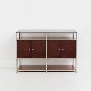 자작 원목 확장 변형 철제 모듈 수납장 선반 4단 NF1020 4x2 양문도어