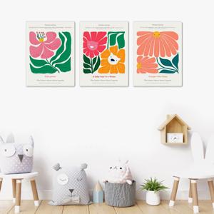 2234아이들이 좋아하는꽃과동물-3개세트 /캔버스천 폼보드액자 우드노프레임 어린이집 아동방