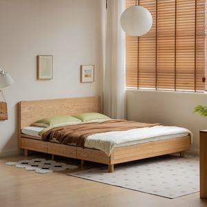 베를린 오크 원목 서랍형 침대 프레임 내추럴 침대 Q 퀸, LK 라지킹 1500 1800