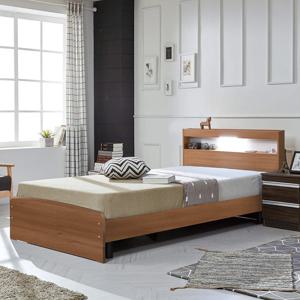 루멘 LED 2단 수납 PVC 헤드형 침대 프레임 SS/Q