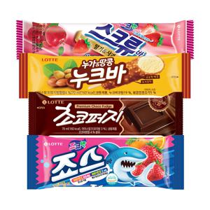 죠스바x10개+스크류바x10개+초코퍼지x10개+누크바x10개