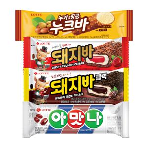 돼지바x10개+돼지바블랙x10개+누크바x10개+아맛나바x10개