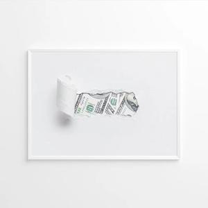 페이크 벽지 돈벼락 화이트 인테리어 유니크 감성 액자 a4