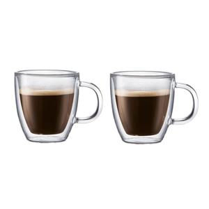 [해외] 비스트로 더블월 손잡이 유리컵 2팩 0.15 l