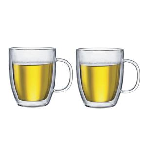 [해외] 비스트로 더블월 손잡이 유리컵 2팩 0.45 l