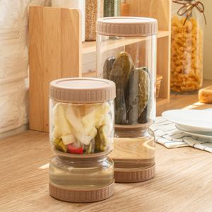 담아락 유리 피클병 장아찌통 물빠지는 밀폐 보관용기 반찬통 2size