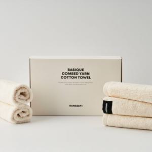 BASIQUE 40수 코마사 코튼 무형광 핸드타월 5개 세트