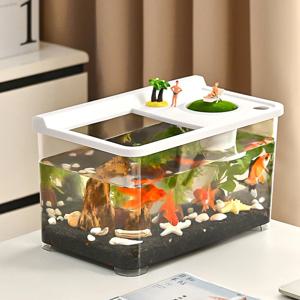 물결정원 안깨지는 아크릴 어항 3컬러 LED 열대어 금붕어 구피 수족관