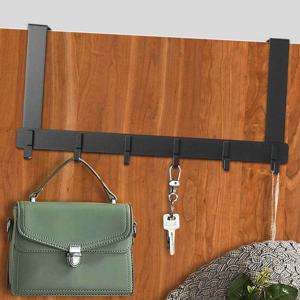 6구 도어 후크 39x18cm 블랙 문걸이행거 긴도어행거