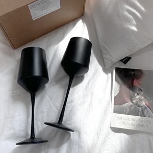 매트 블랙 와인잔 2p 세트 홈바 유리잔