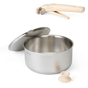 프리미오316C 무연마(전해)/쇼트/실리콘꼭지 통오중 탈착식냄비 16cm_32606