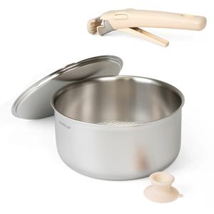 프리미오316C 무연마(전해)/쇼트/실리콘꼭지 통오중 탈착식냄비 20cm_32608