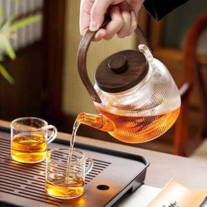 플리츠 내열유리 티포트 유리 주전자 900ml