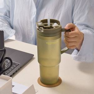 예쁜 콜드컵 커피 테이크아웃 텀블러 손잡이 핸들 리유저블컵 대용량 1200ml