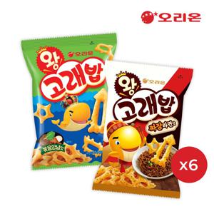 왕고래밥 짜장라면맛 (56g) x 6개 + 왕고래밥 볶음양념맛 (56g) x 6개