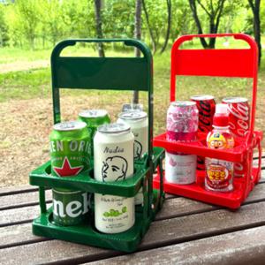 음료 맥주 캐리어 보관대 커피 캠핑 쇼핑 물놀이 피크닉 트레이 4구
