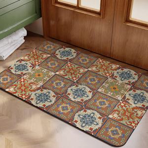 빈티지 타일패턴 규조토 발매트 욕실 주방 매트 현관 감성 인테리어 논슬립 빠른흡수 세탁가능