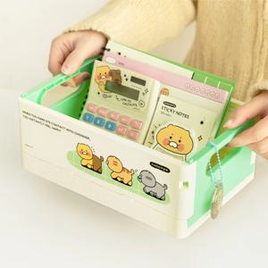 카카오프렌즈 춘식이 오디너리 폴딩 박스 S 펜트리 수납 서랍 정리함 플라스틱 보관함 탁상용