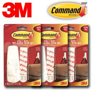 3M 벽걸이 후크행거 대형 3P옷걸이 벽면걸이 벽고리 코맨드 쓰리엠
