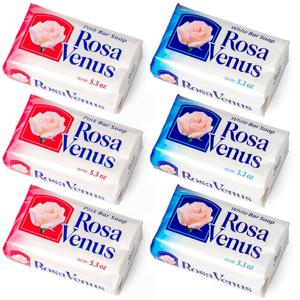 ROSA VENUS 로사 비너스 때비누 혼합6개세트 (화이트3+핑크3) 150g 각질제거