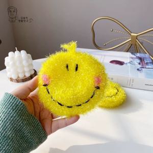 주방 스마일 수세미 아크릴 뜨개수세미 설거지 거품