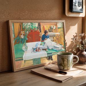 칼 라르손 캔버스 포스터 56종/20. 바느질 하는 소녀