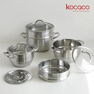 1단 2단 올스텐 찜솥 찜기냄비 3중바닥 소형 찜통세트 양수냄비 3종