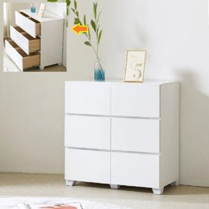 안방 3단6칸 서랍식 선반장 탈부착 다리 800 흰색