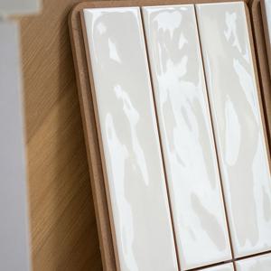 직사각 타일 75x300mm 주방 욕실 벽 타일 웨이브 화이트